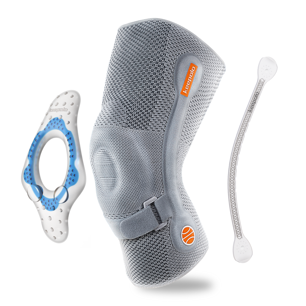 Keepolo K3 Basketball Knee Brace for Man, Knee Support with Patella Pad & Side Stabilizers