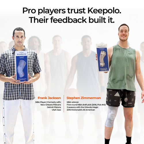 Keepolo K2 Basketball Knee Brace for Man with Patella Support,Professional Leg Compression,Long Side Stabilizers and Adjustable Dual Straps