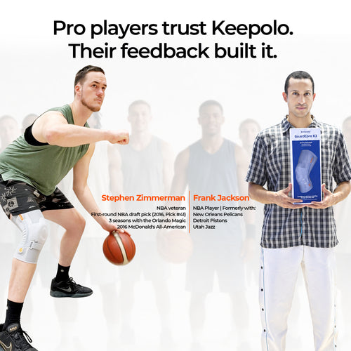 Keepolo K3 Basketball Knee Brace for Man, Knee Support with Patella Pad & Side Stabilizers