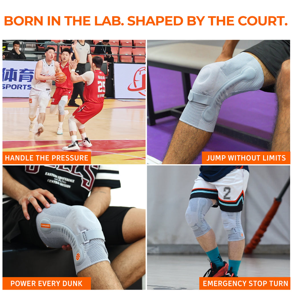 Keepolo K3 Basketball Knee Brace for Man, Knee Support with Patella Pad & Side Stabilizers