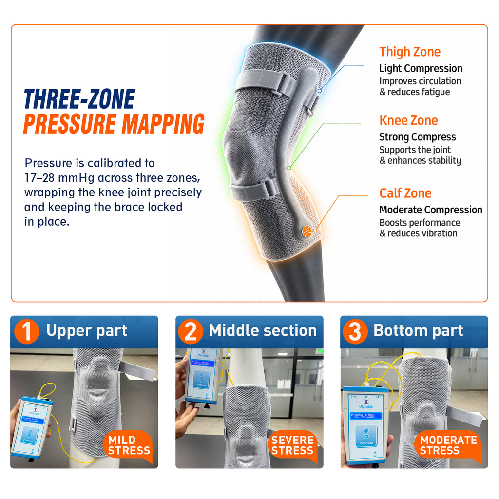 Keepolo K2 Basketball Knee Brace for Man with Patella Support,Professional Leg Compression,Long Side Stabilizers and Adjustable Dual Straps