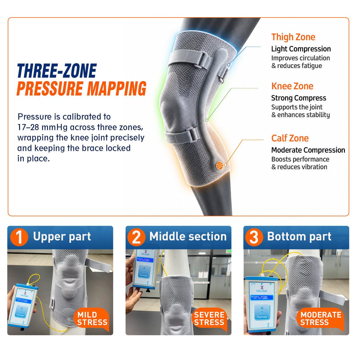 Keepolo K2 Basketball Knee Brace for Man with Patella Support,Professional Leg Compression,Long Side Stabilizers and Adjustable Dual Straps